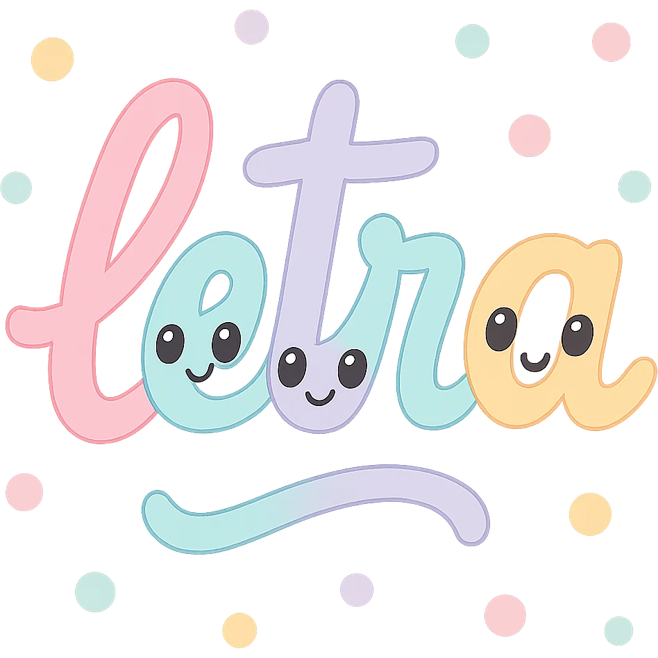the word 'letra' written in elegant cursive calligraphy, artistic manuscript style, transparent background emoji