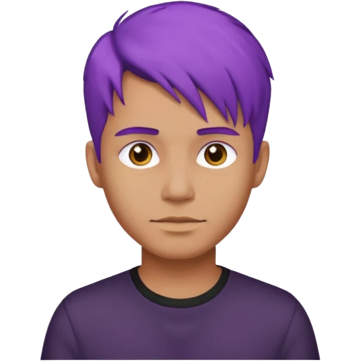 man with purple hair and black shirt emoji