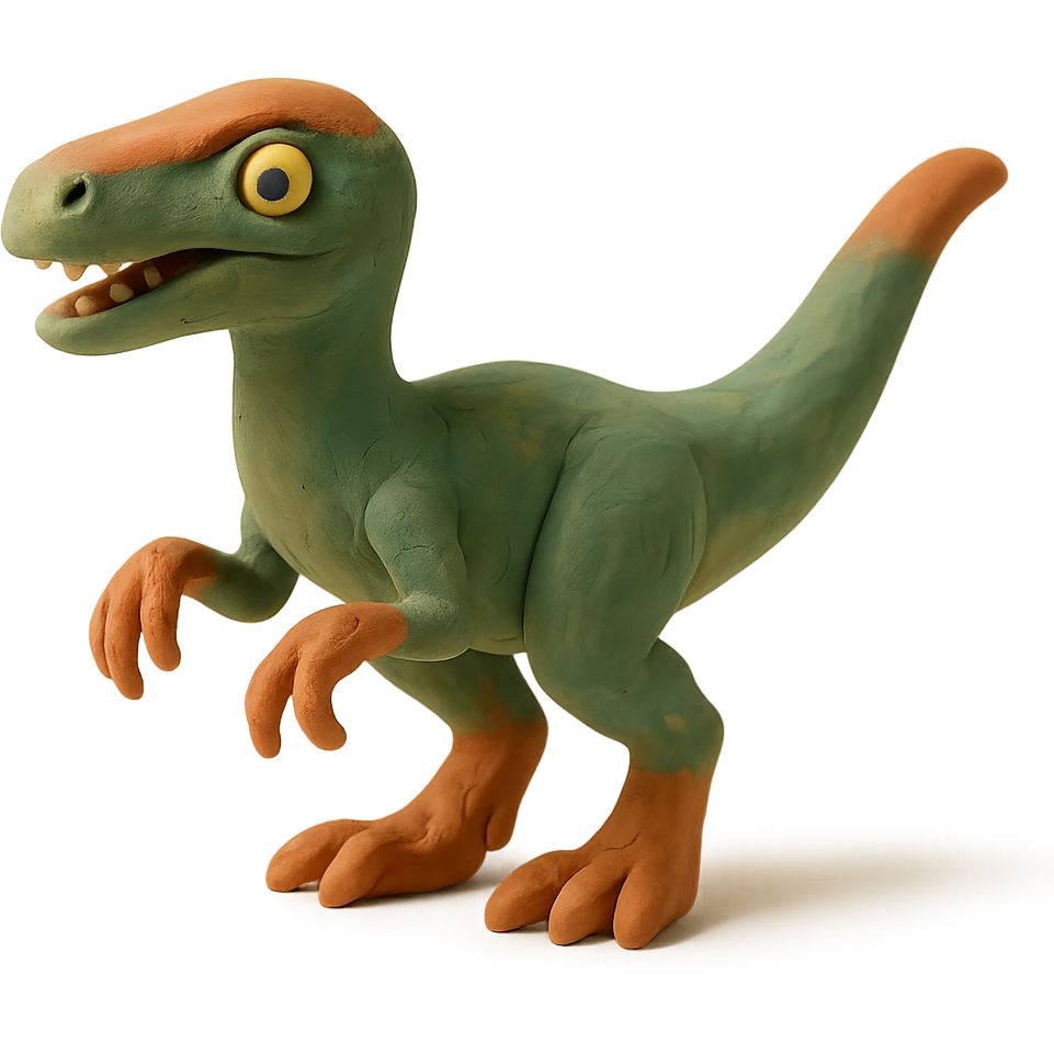 velociraptor claymation style emoji
