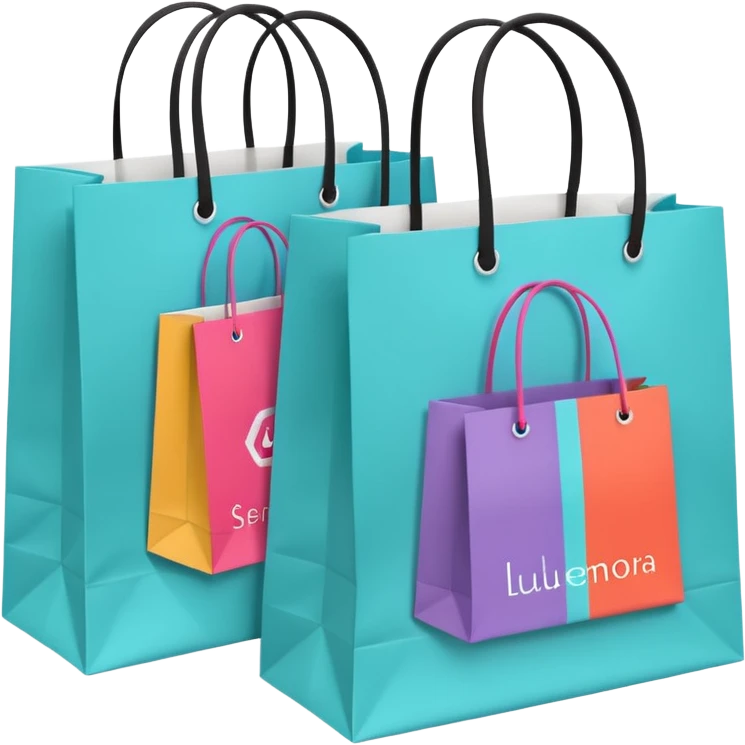 sephora and lululemon shopping bags emoji