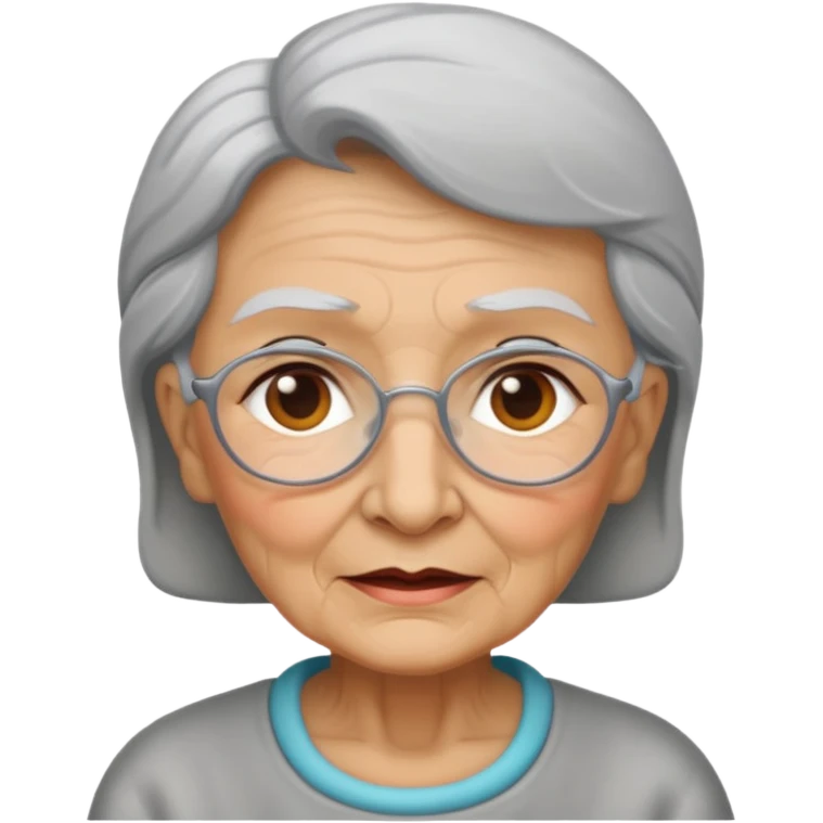 gray metal painted grandma face included emoji