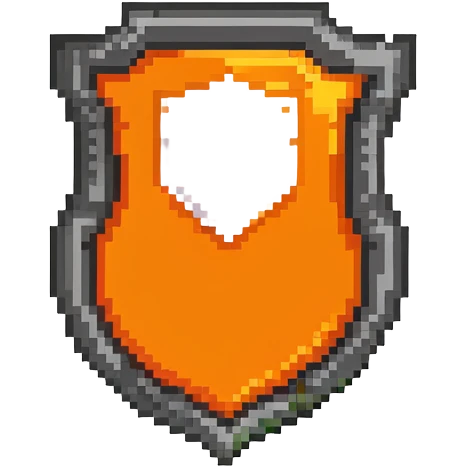 HTML5 logo in pixel art style with classic orange shield and white details emoji