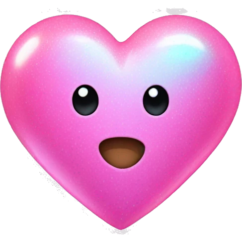 Pink holographic heart emoji