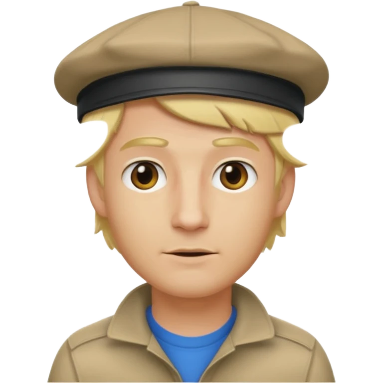 Homme fort blond chauve casquette emoji