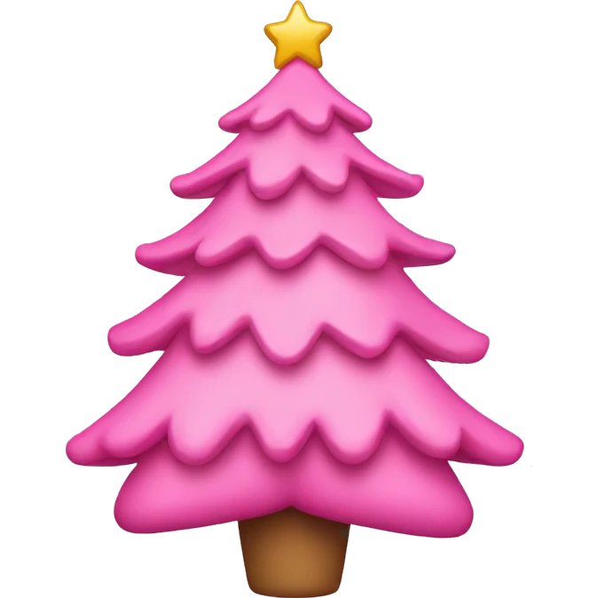 Pink Christmas tree with bows emoji