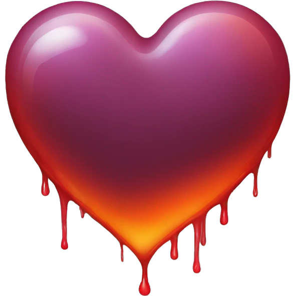 bleeding red heart glowing red-orange emoji