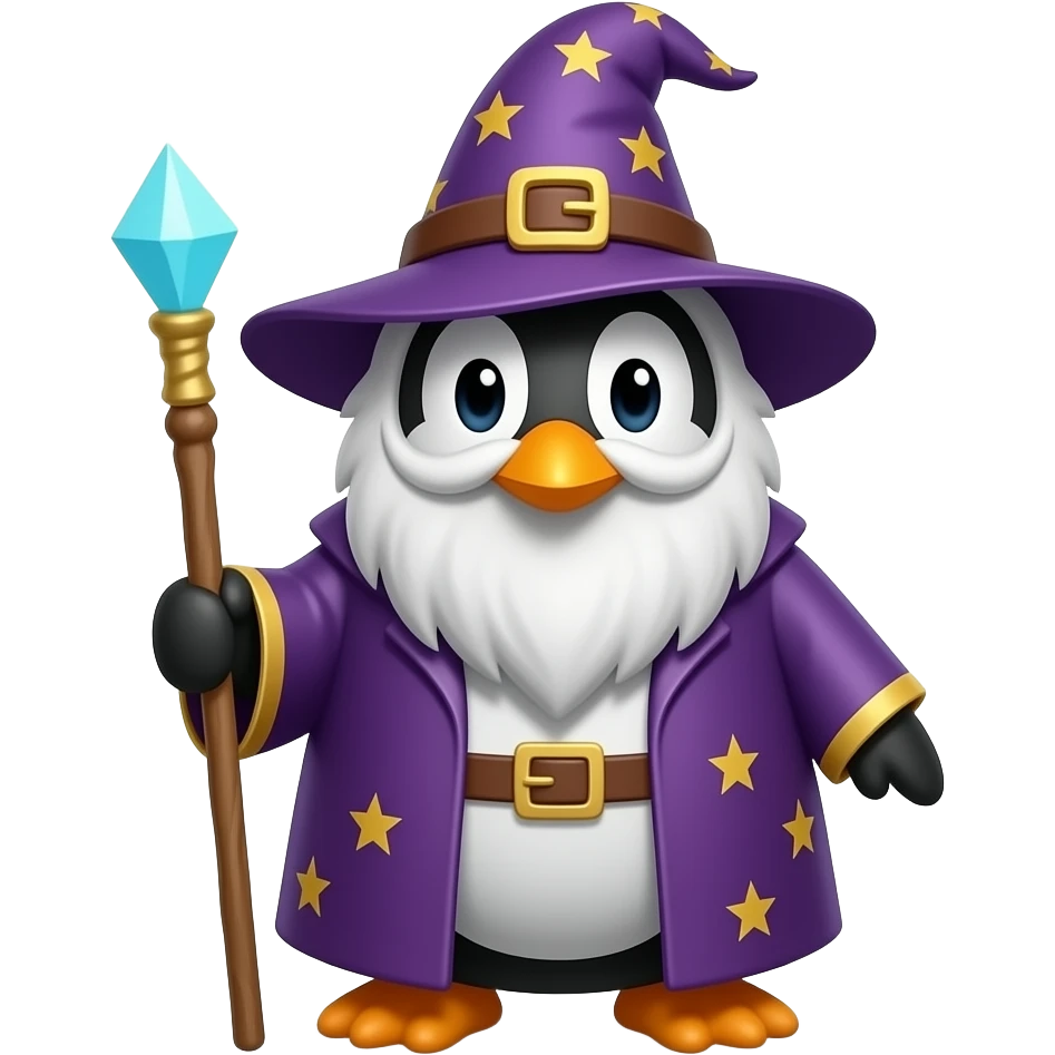 Penguin Wizard emoji
