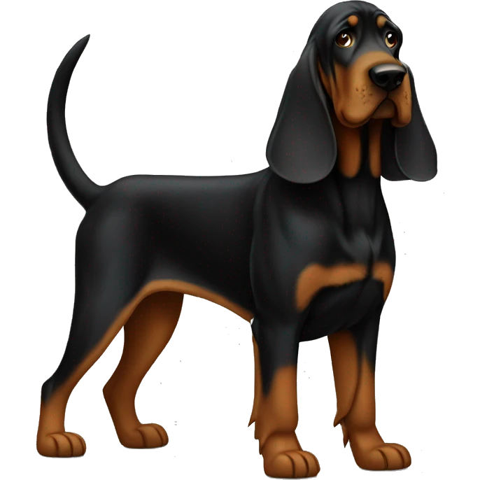 Black bloodhound standing  emoji