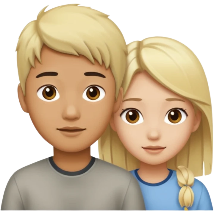 asian boy and blonde girl emoji