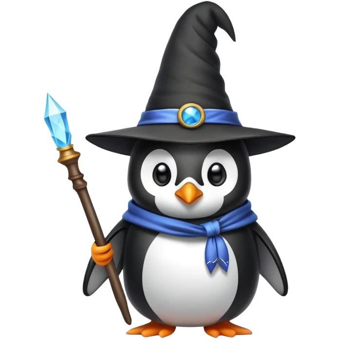 A penguin wizard emoji