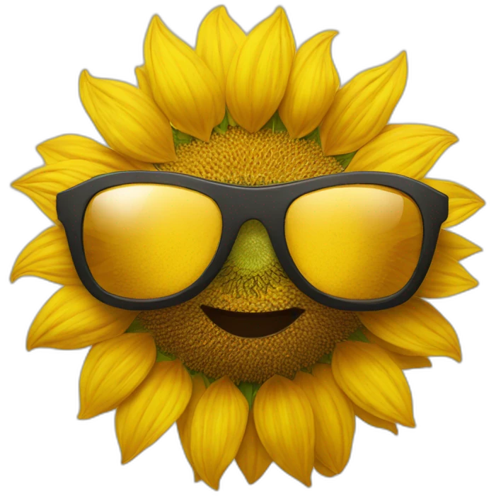 Sunflower with sunglasses  emoji