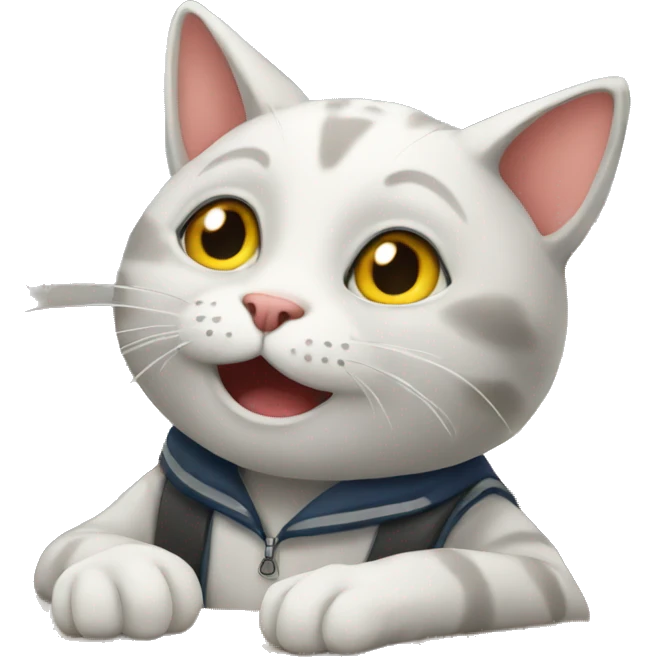 Cat at school emoji