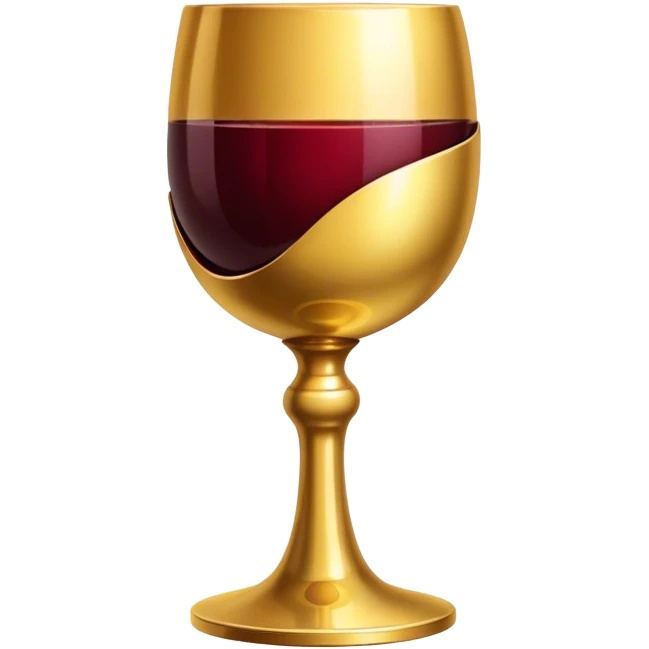 Golden goblet leaning slightly with wine inside emoji