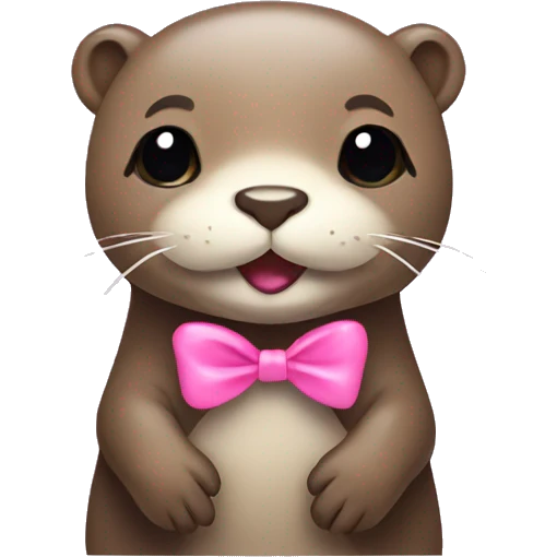 Otter with pink bow emoji