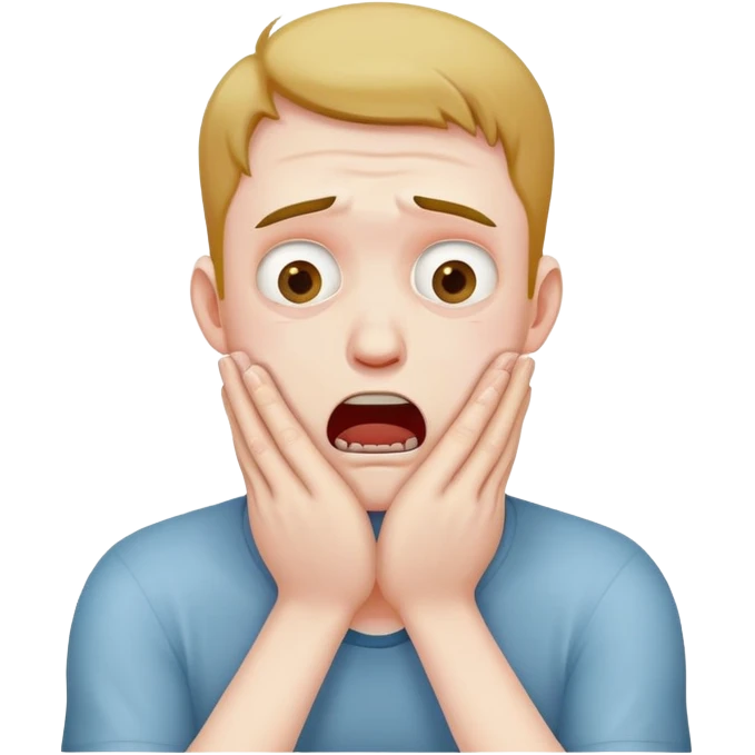 man screaming and choking himself with his hands emoji