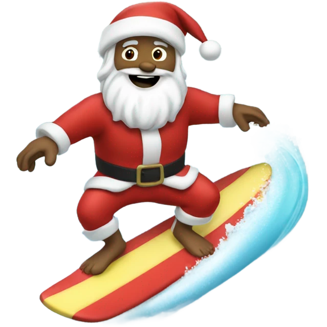 Santa surfing emoji