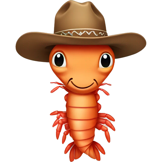 Shrimp wearing a cowboy hat and bandanna  emoji