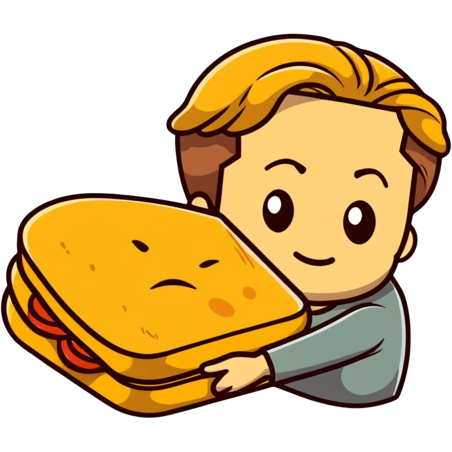 Brad Pitt lying on a slice of bread emoji