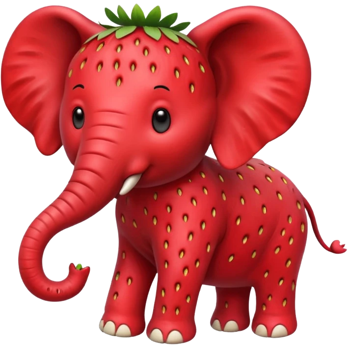 Elephant made of strawberry emoji