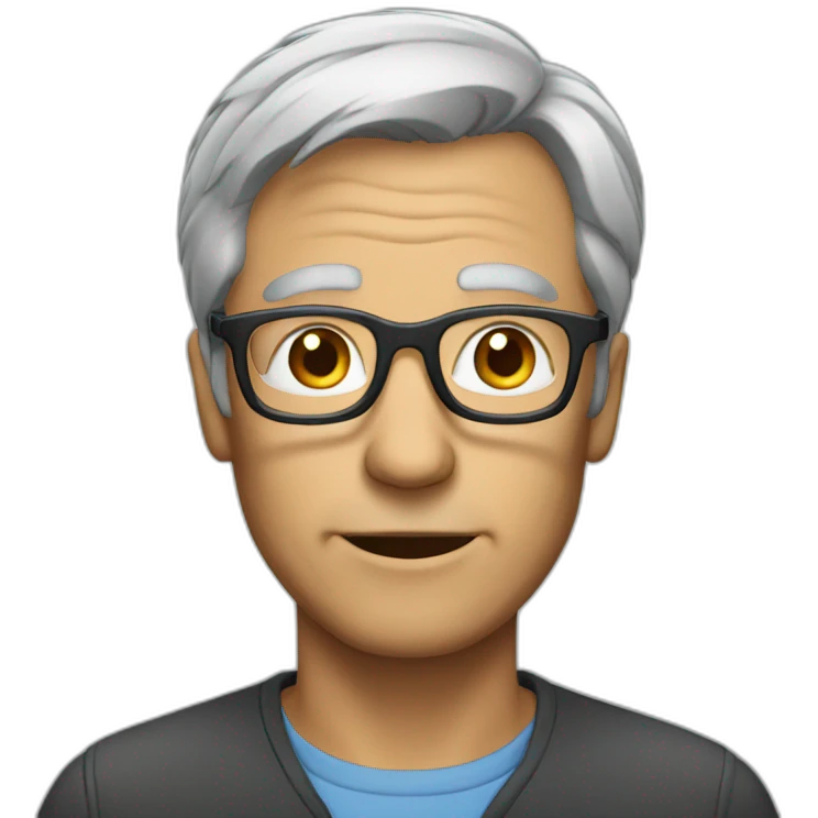 a grey hair man with glasses emoji