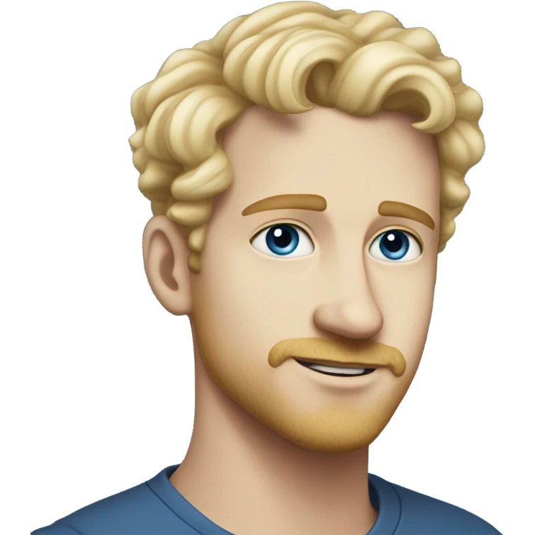 3/4 profile light curl blonde 30yo man blue eyed pale skin emoji