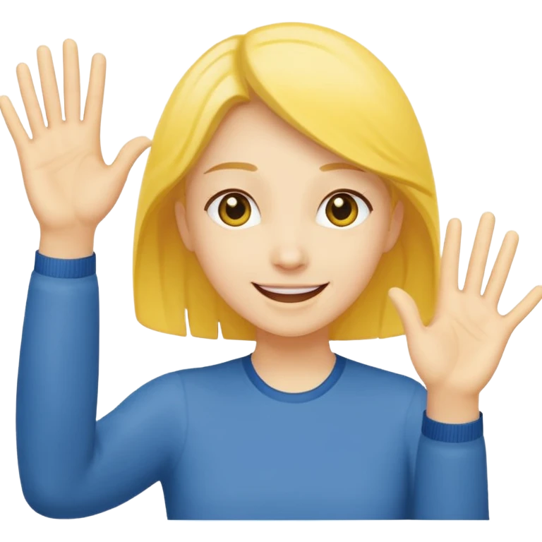 Face with person giving themselves a high five. use the standard yellow emoji with hands should be touching similar to the prayer emoji with visual showing a clap emoji