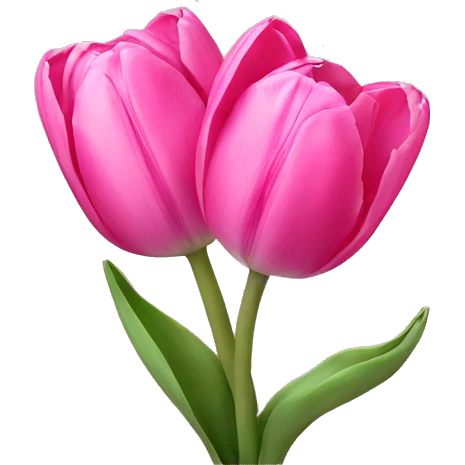 Pink tulips with a bow emoji