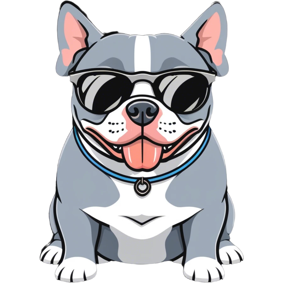 American bully with sunglasses  emoji