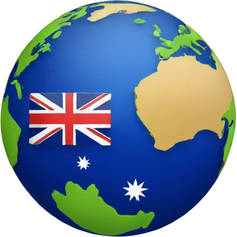 www logo with australia on the globe emoji
