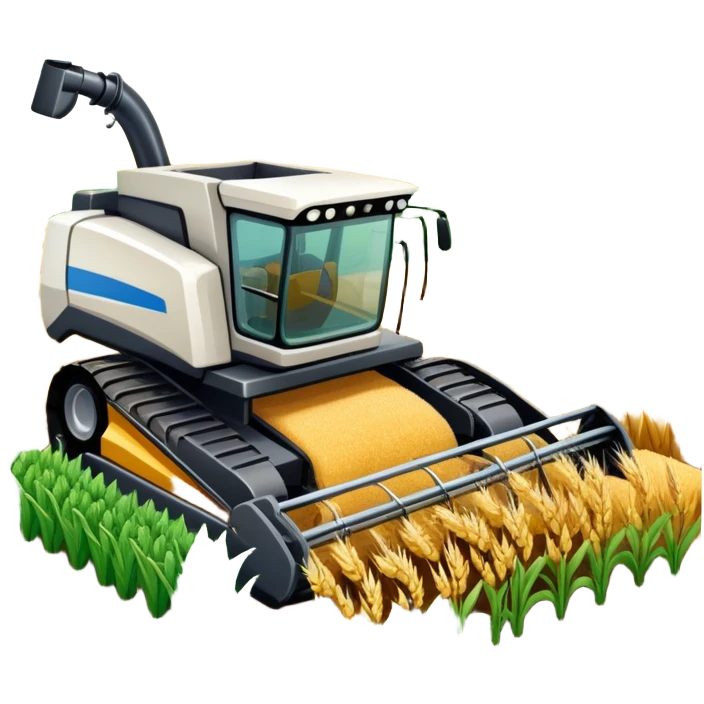 An icon featuring a wheat field, fertilizer formulas, and plant cells, a microscope and soil layers, symbolizing agronomy. The design includes a combine harvester, representing plant science, crop management, and sustainable farming practices. Transparent background highlights agricultural research emoji