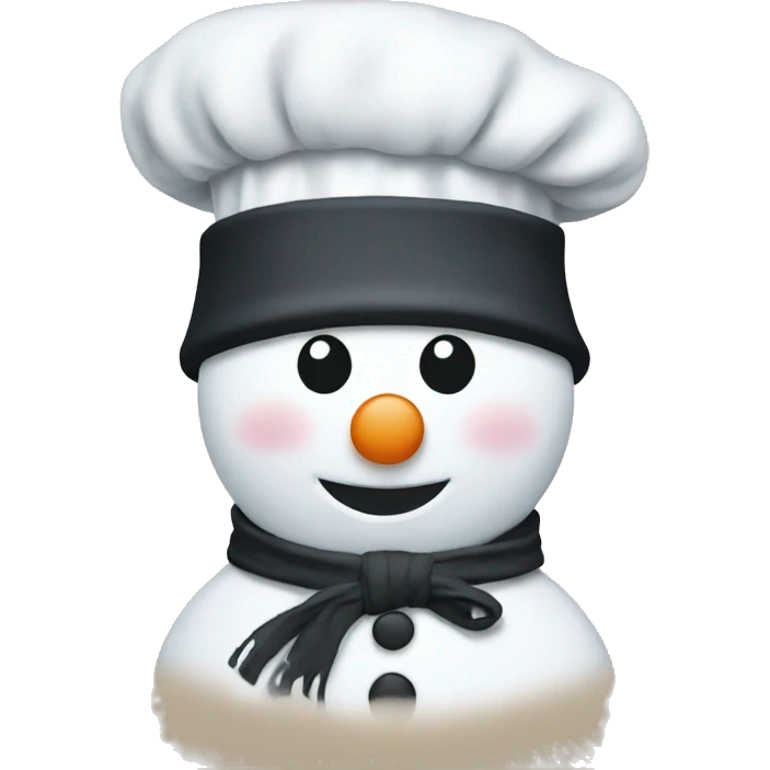 snowman with chefs hat and apron emoji