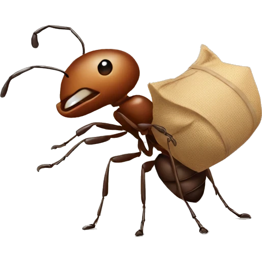 ant with bindle emoji