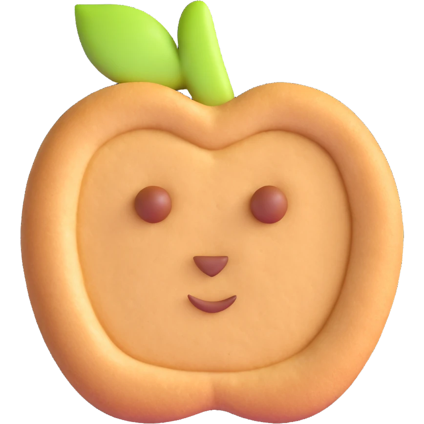 apple cookie with cinnamon emoji