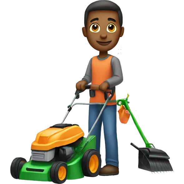 man with lawnmower emoji