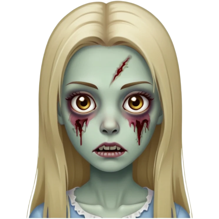 zombie girl with long straight dark blonde hair and beautiful eyelashes emoji