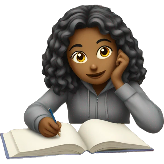 Girl student studying emoji