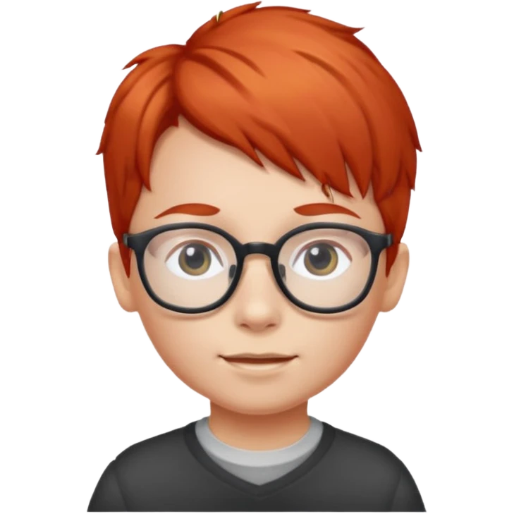 red-haired child wearing glasses emoji