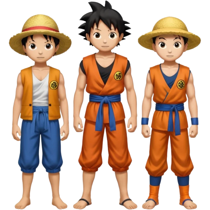 Luffy , goku and Saitama emoji