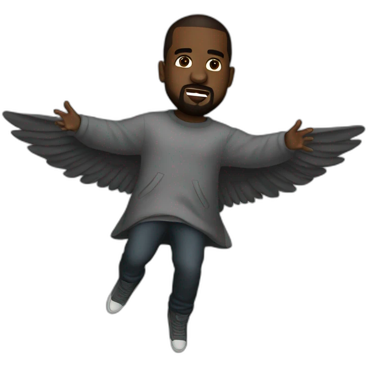 kanye west flying emoji