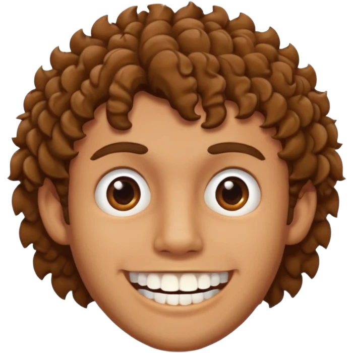 🙎🏻‍♂️com o dente serrado cabelo cacheado  emoji