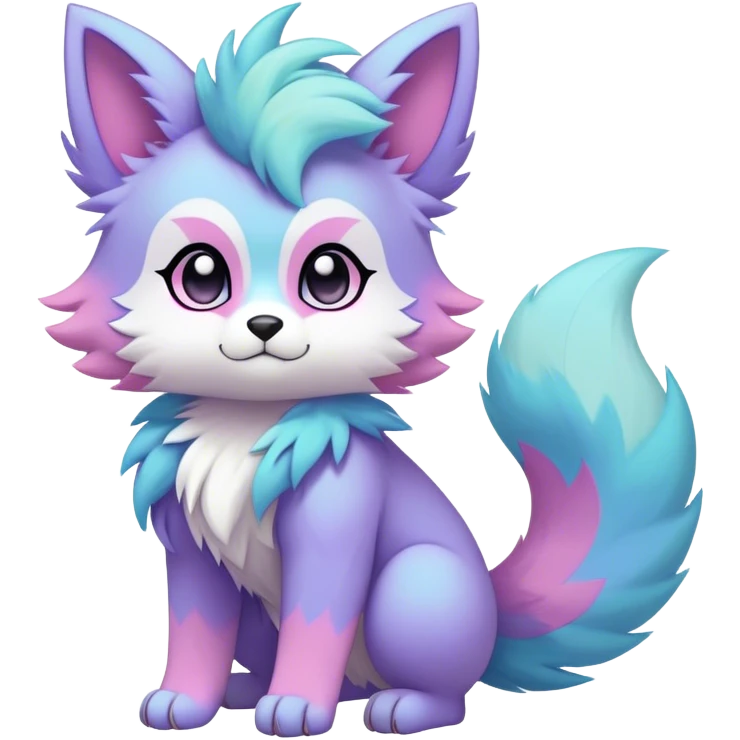 Kawaii pastel edgy colorful ethereal anthro fursona Fakemon emoji