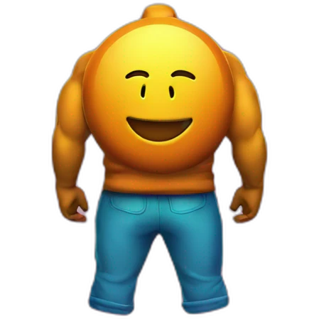 Juicy booty neon sign style man emoji
