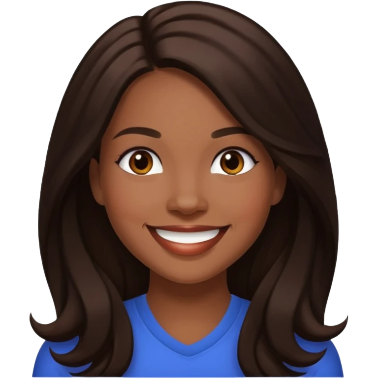 Brandi Williams with dark brown long hair emoji