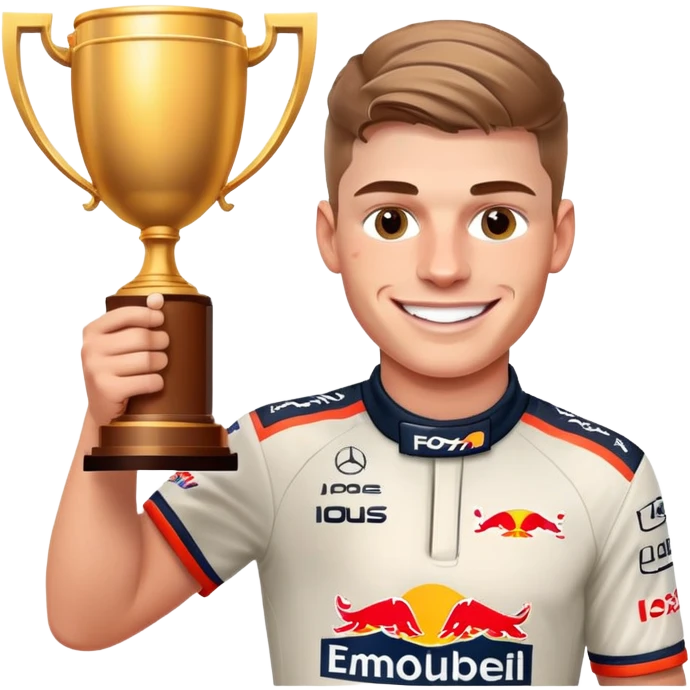 Max Verstappen with trophy  emoji