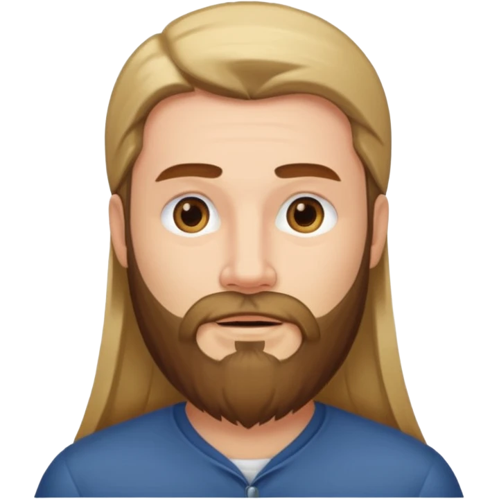 man with long straight hair and beard emoji