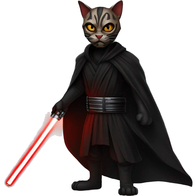 Cat as Darth Maul with Lightsaber emoji
