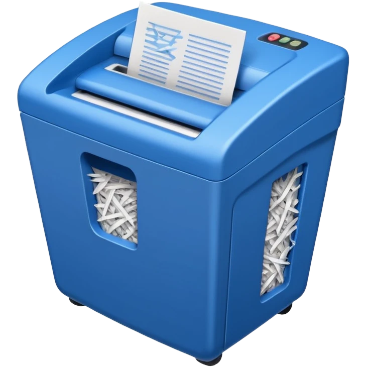 blue paper shredder with papers emoji