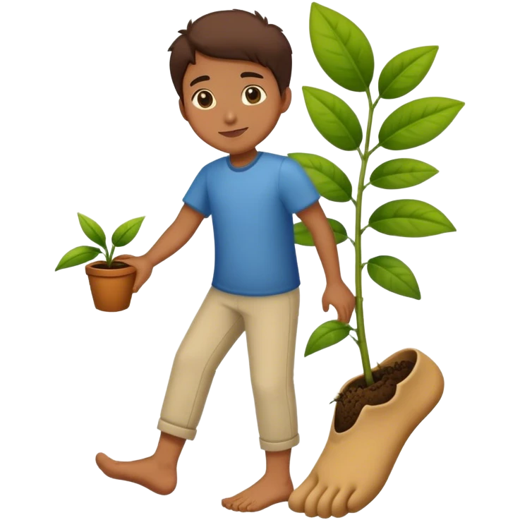 une plante de pied emoji