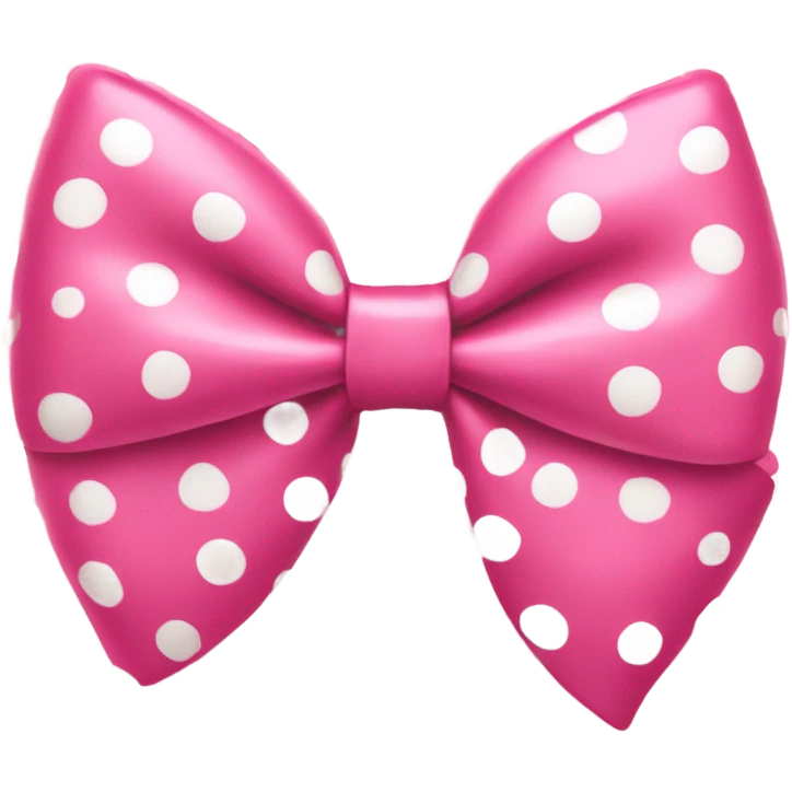 Pink bow with white polka dots  emoji