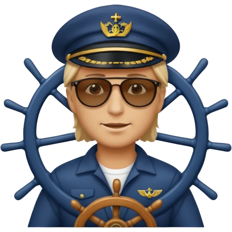 person at sailing boat wheel, emoji